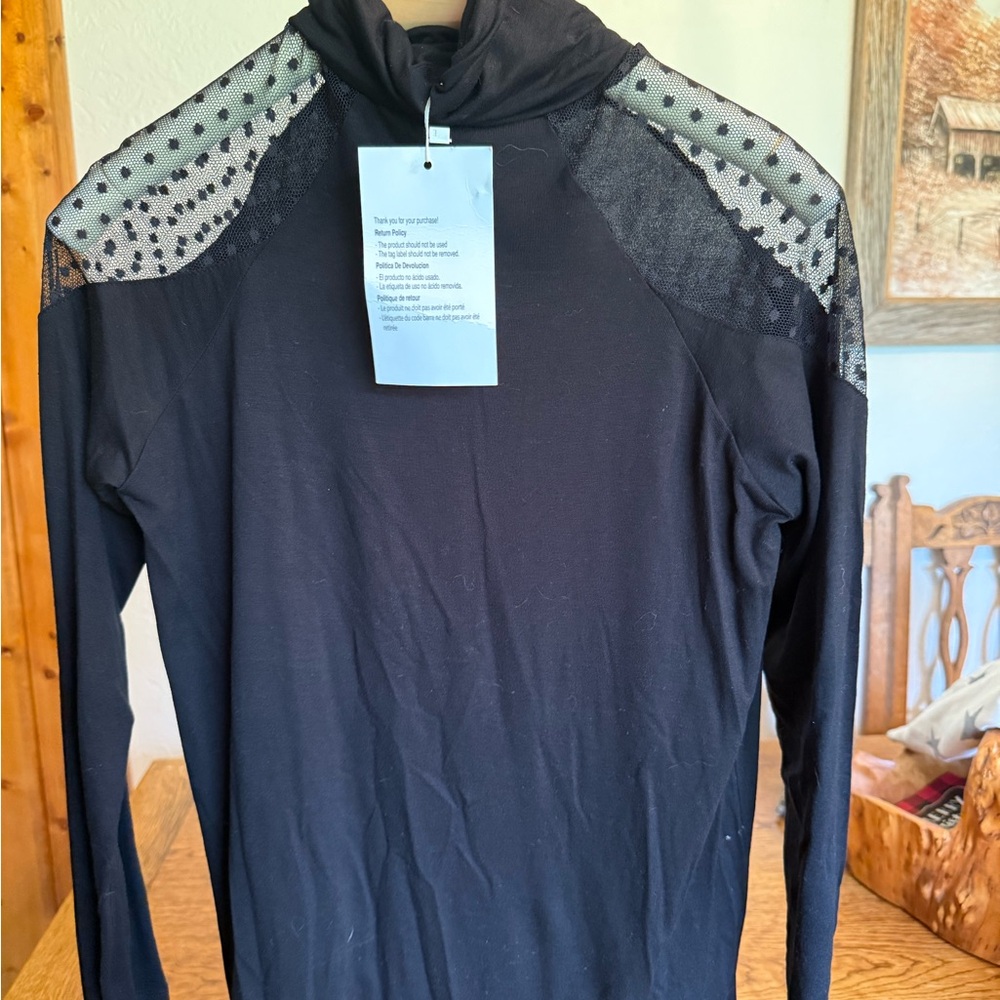 Elegant Black Lace Women's Top